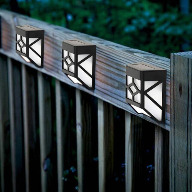 6 X Outdoor Garden Solar Powered Shed Door Fence Wall Led Lights Lamps
