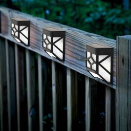 6 X Outdoor Garden Solar Powered Shed Door Fence Wall Led Lights Lamps