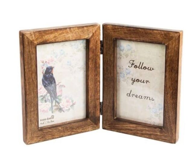 Sass & Belle Double Dark Wood Photo Frame