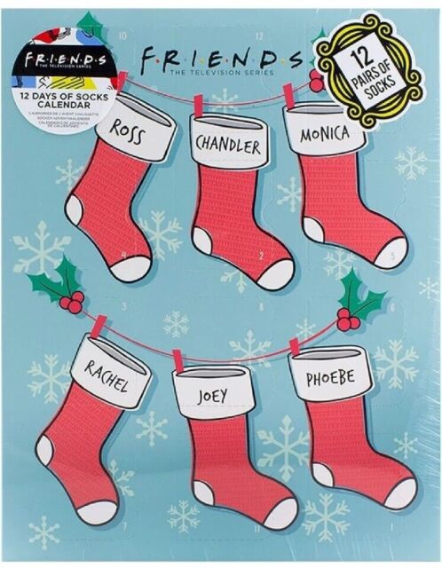 Friends Tv Show Sock Advent Calendar 12 Pairs Of Socks Size 4-8