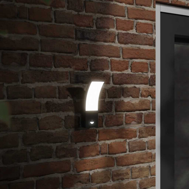 Outdoor Led Wall Lights 2pcs Black Die-cast Aluminium 23x7x4.5cm Pir