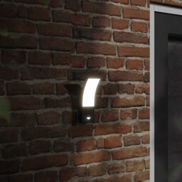 Outdoor Led Wall Lights 2pcs Black Die-cast Aluminium 23x7x4.5cm Pir