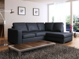 Corner Sofa Westpoint Black Faux Leather Right Hand Side Brand