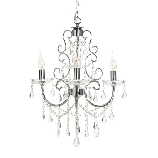 Litecraft Madonna Chandelier Dual Mount Ceiling Light 3 Arm - Polished