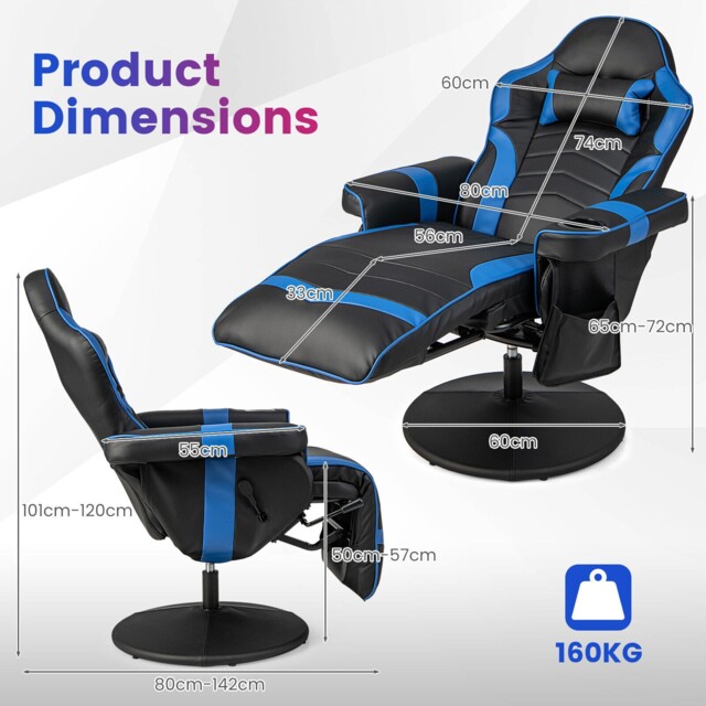 Swivel Racing Video Gaming Recliner
