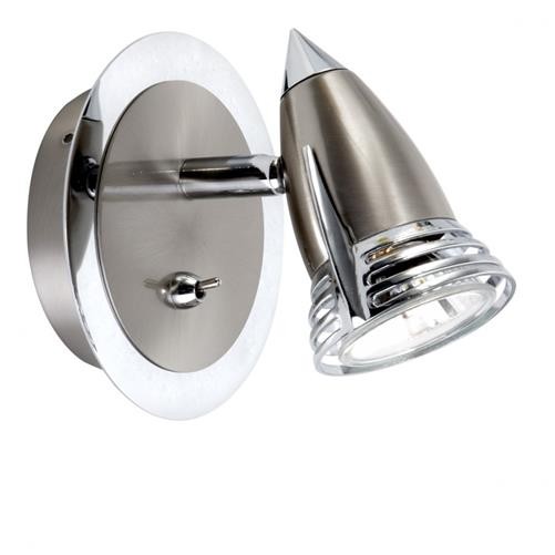 Litecraft Gemini Satin Nickel Spotlight Wall Or Ceiling Adjustable