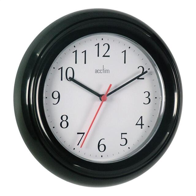 Acctim Wycombe Wall Clock, Quartz Movement, Black, 21413