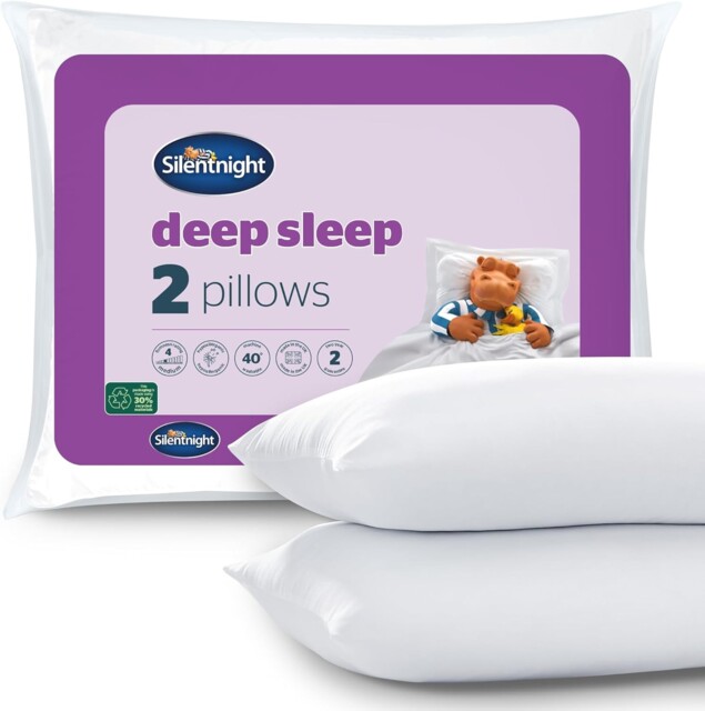 Silentnight Deep Sleep Pillows 2 Pack – Medium Support Comfortable Of
