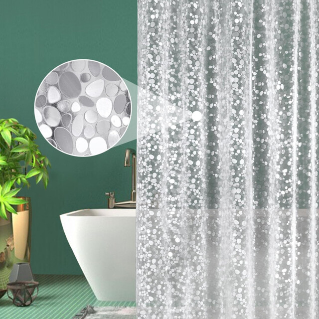 Eurcross Narrow Shower Curtain With Crystal Stone, Waterproof And