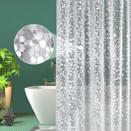 Eurcross Narrow Shower Curtain With Crystal Stone, Waterproof And