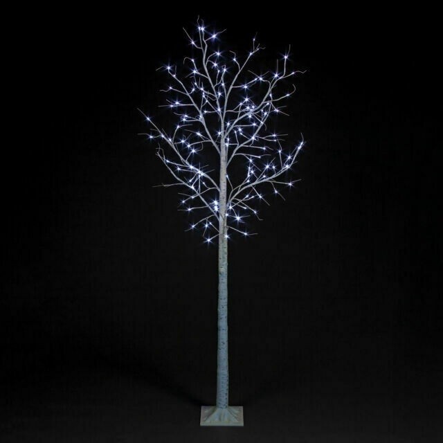 Snowtime Outdoor Or Indoor Birch Tree With Ice White Leds - 2.4m - 136