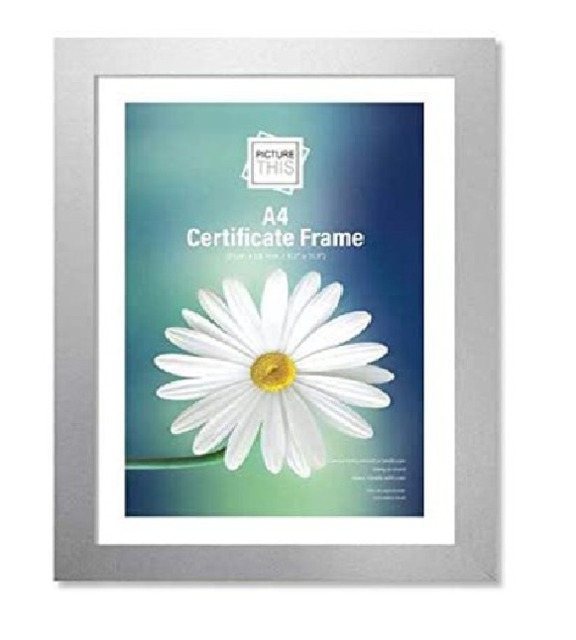 Photo Frame Silver A4 Certificate Graduation University With Table