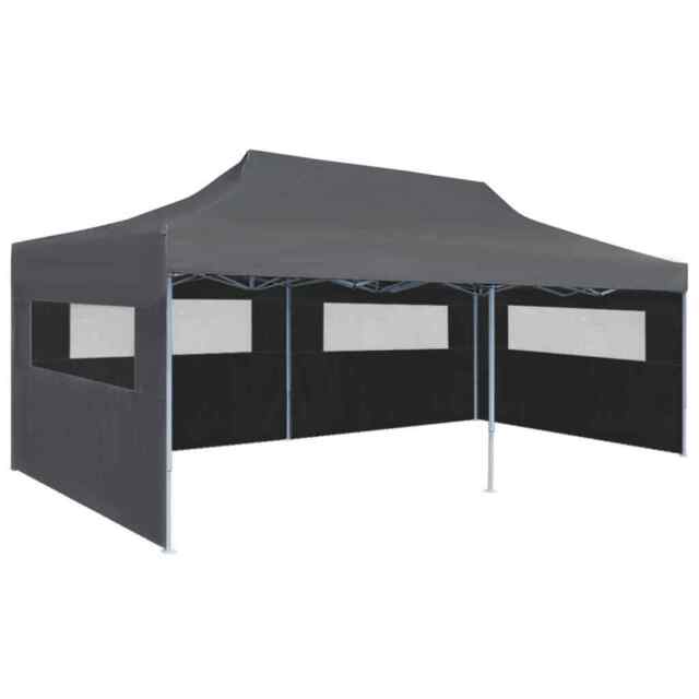 Folding Pop-up Partytent With Sidewalls 3x6 M Anthracite Vidaxl