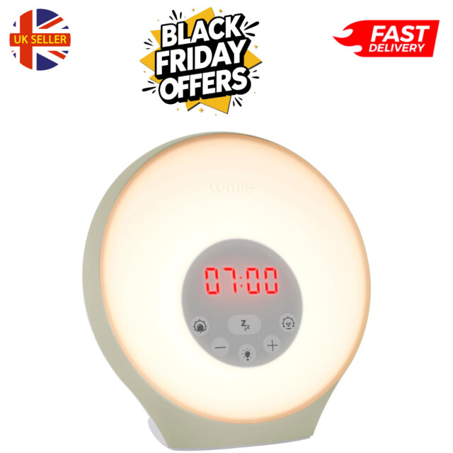 Lumie Sunrise Alarm, Wake-up Light, Sunset Sleep Feature, Mood