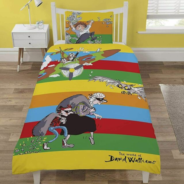 David Walliams Reversible Duvet Cover Set & Cushion Single Size Boys