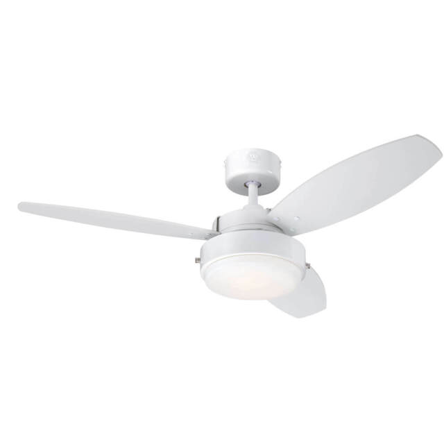 Ceiling Fan Light With Pull Cords Reversible Fan Alloy White Silver