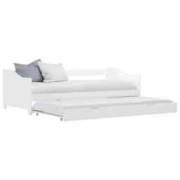 Pull-out Sofa Bed Frame White Pinewood 90x200 Cm Vidaxl