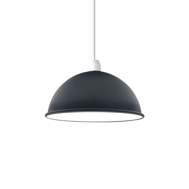 Lamp Shade Vintage Black Inner White 40cm Metal Dome E27 Pendant Light