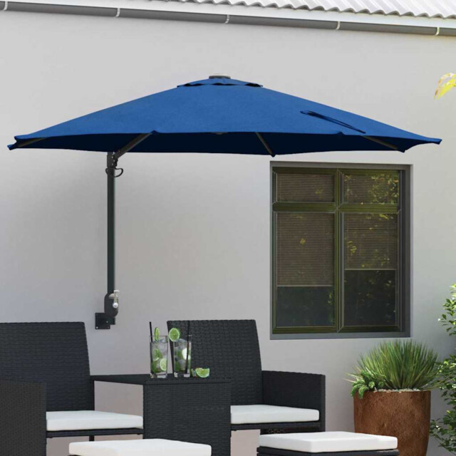 Garden Parasol Azure Blue 248x248x148cm Polyester Cantilever Tiltable