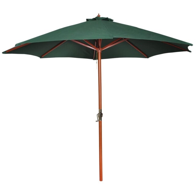 Parasol With Brown Pole Outdoor Garden Umbrella Canopy Sunshade