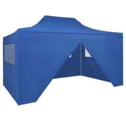 Foldable Tent Pop-up With 4 Side Walls 3x4.5 M Blue Vidaxl