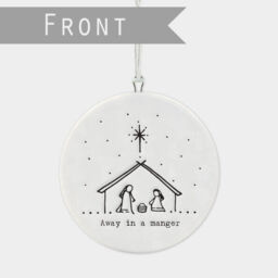 East Of India Flat Porcelain Bauble Nativity Scene Christmas