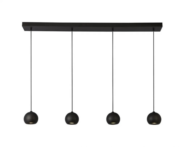 Ceiling Light Black Eindhoven 4 Matt Searchlight 1014-4bk