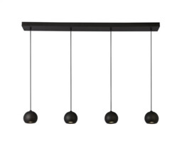 Ceiling Light Black Eindhoven 4 Matt Searchlight 1014-4bk