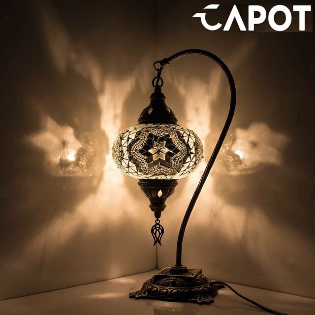 Turkish Moroccan Mosaic Lamp Handmade Tiffany Colorful Glass Desk