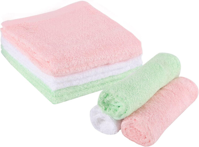 6 Pack Flannel Face Cloth, 12 X 12 Inch Soft Bamboo Face Cloth Face