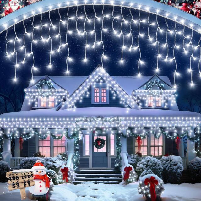 Christmas Led White Snowing Icicle Bright Party Wedding Xmas Outdoor