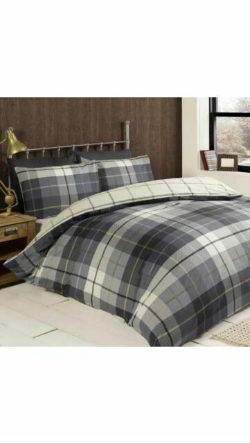 Rapport Lomond 100% Brushed Cotton Duvet Set - Blue, King