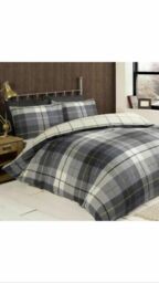 Rapport Lomond 100% Brushed Cotton Duvet Set - Blue, King