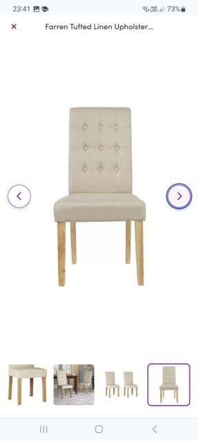 Farren Tufted Linen Upholstered Set Of 4 Dining Chairs - Beige