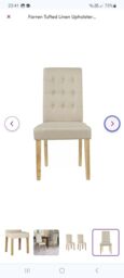 Farren Tufted Linen Upholstered Set Of 4 Dining Chairs - Beige