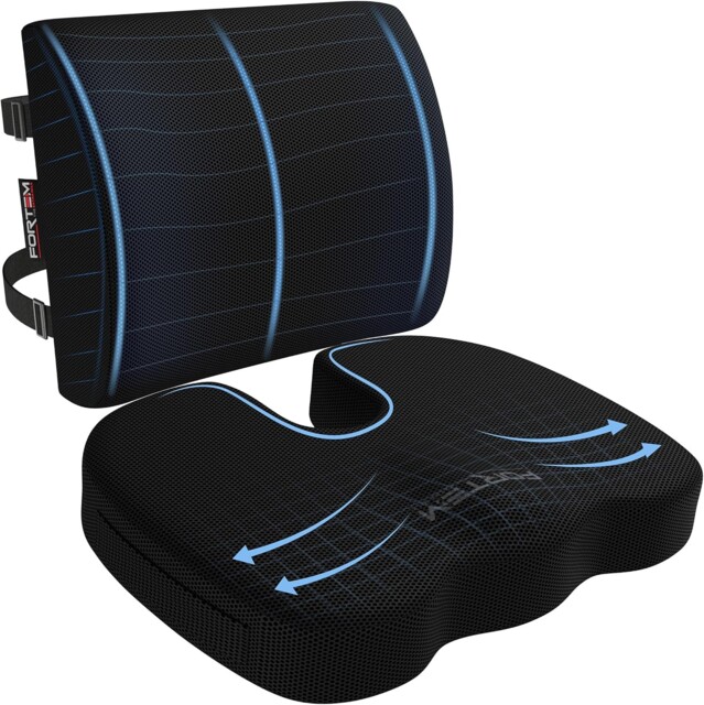 Fortem Seat Cushion & Lumbar Support Memory Foam Ergonomic Office