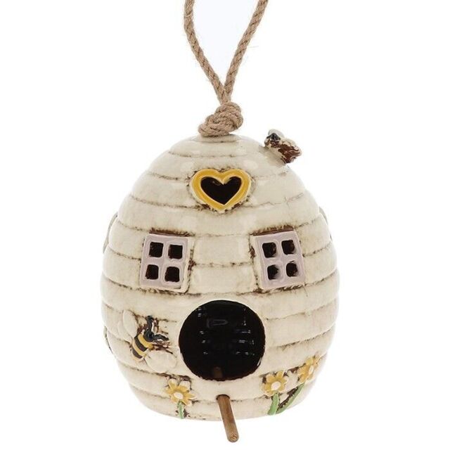 Shudehill Giftware Village Pottery Beehive Birdhouse - Cream Birdhouse