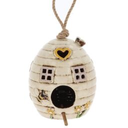 Shudehill Giftware Village Pottery Beehive Birdhouse - Cream Birdhouse