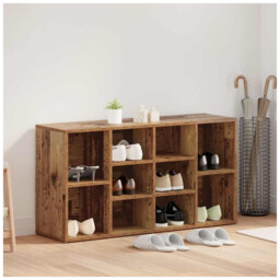 Shoe Bench Old Wood 103x30x54.5cm Engineered Wood 10-shelf Entryway