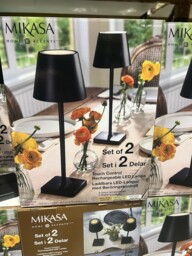 Mikasa Touch Control Led Lamp Set Of 2 In Black Table Desk Lights