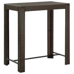 Garden Bar Table Brown 100x60.5x110.5 Cm Poly Rattan Vidaxl