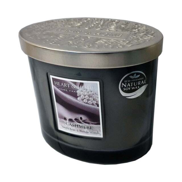 Heart & Home Ellipse Twin Wick Soy Wax Candle - Cashmere 00276260324