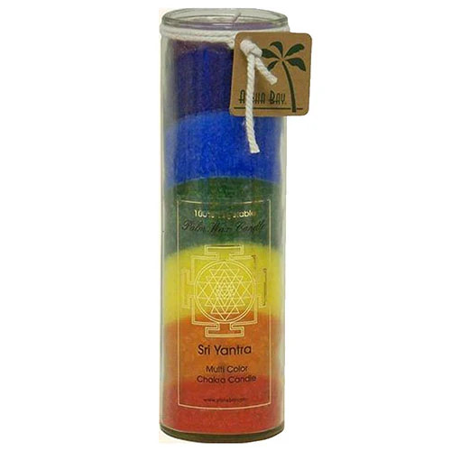 Unscented Chakra Jar Rainbow Sri Yantra 7 Color 16 Oz By Aloha Bay