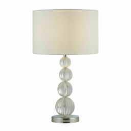 Searchlight Louis 1 Light Table Lamp Chrome And Acrylic With White