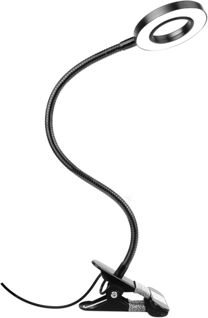 Desk Lamp Clip Light 10 Dimmable Brightness 3 Modes Flexible Gooseneck