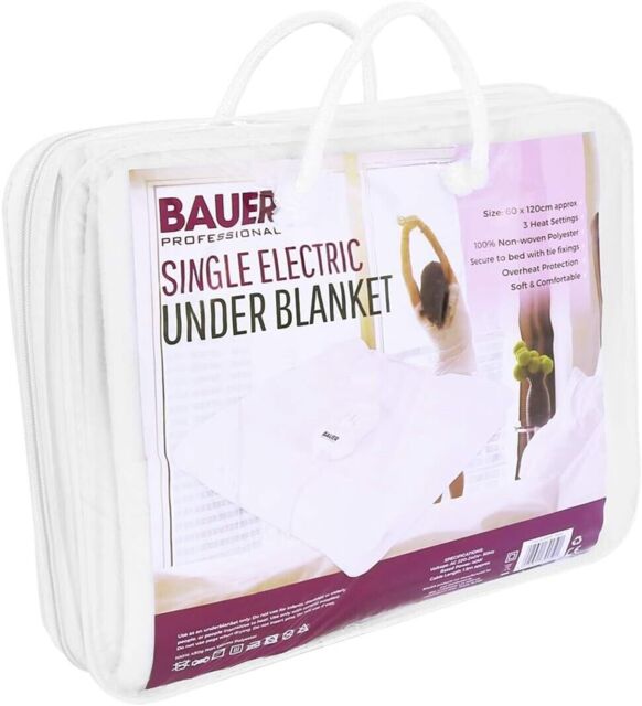 Electric Heated Under Blanket / Single Bed Size / Secure Tie Fittings