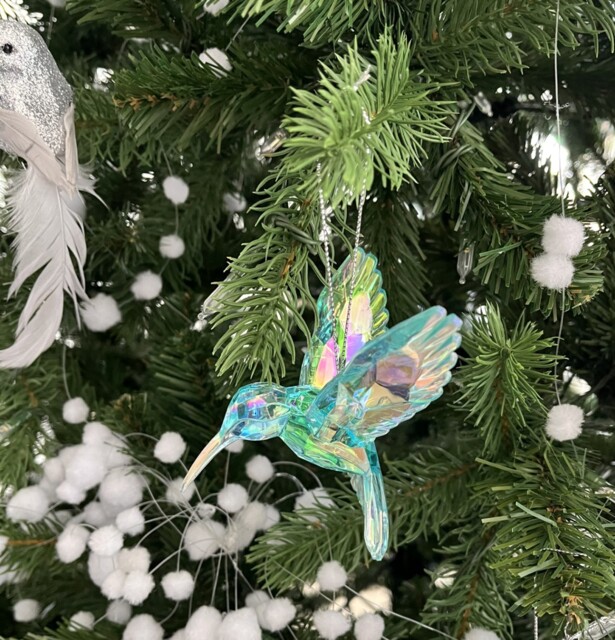 Gisela Graham Blue Hummingbird Hanging Blue Bird Christmas Tree