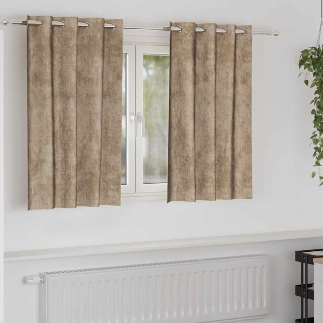 Curtains Velvet Champagne 140x140 Cm Thermal Room Darkening Elegant
