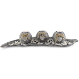 Brubaker Tea Light Holder Set Including Tea Lights, Decorative Stones