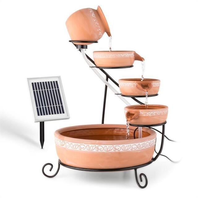 Garden Cascade Fountain Solar Water Pump Terracotta 5 Stages 200 L / H